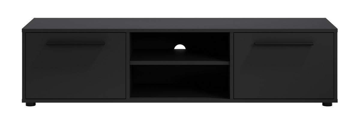 TV-SCHRANK Modena 150cm in Schwarz - Schwarz, Holzwerkstoff/Kunststoff (150/38/40cm) - Ravio