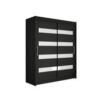SCHWEBETÜRENSCHRANK Westa IV - Silberfarben/Schwarz, Holzwerkstoff/Metall (150/200/58cm) - MIRJAN24