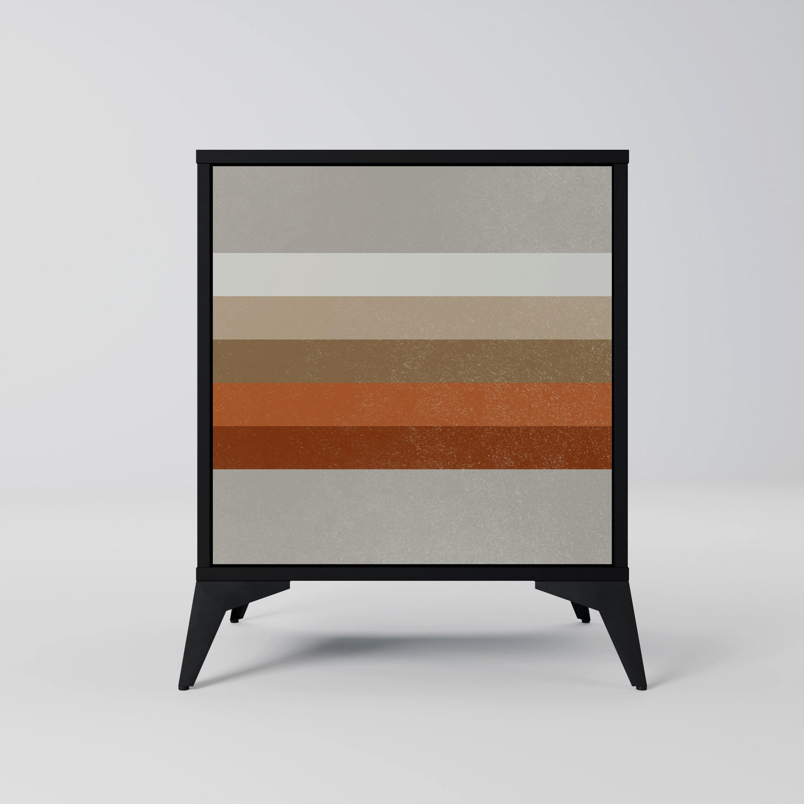 SIDEBOARD PECULIAR TRAIL, Schwarz, 57,5x42x70,5 cm, Schwarze Metall-Sternfüße - Multicolor/Schwarz, Holzwerkstoff/Metall (57.5/70.5/42cm) - SpaceRebels