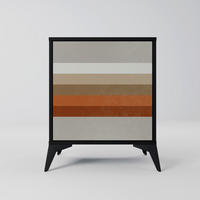 SIDEBOARD PECULIAR TRAIL, Schwarz, 57,5x42x70,5 cm, Schwarze Metall-Sternfüße - Multicolor/Schwarz, Holzwerkstoff/Metall (57.5/70.5/42cm) - SpaceRebels