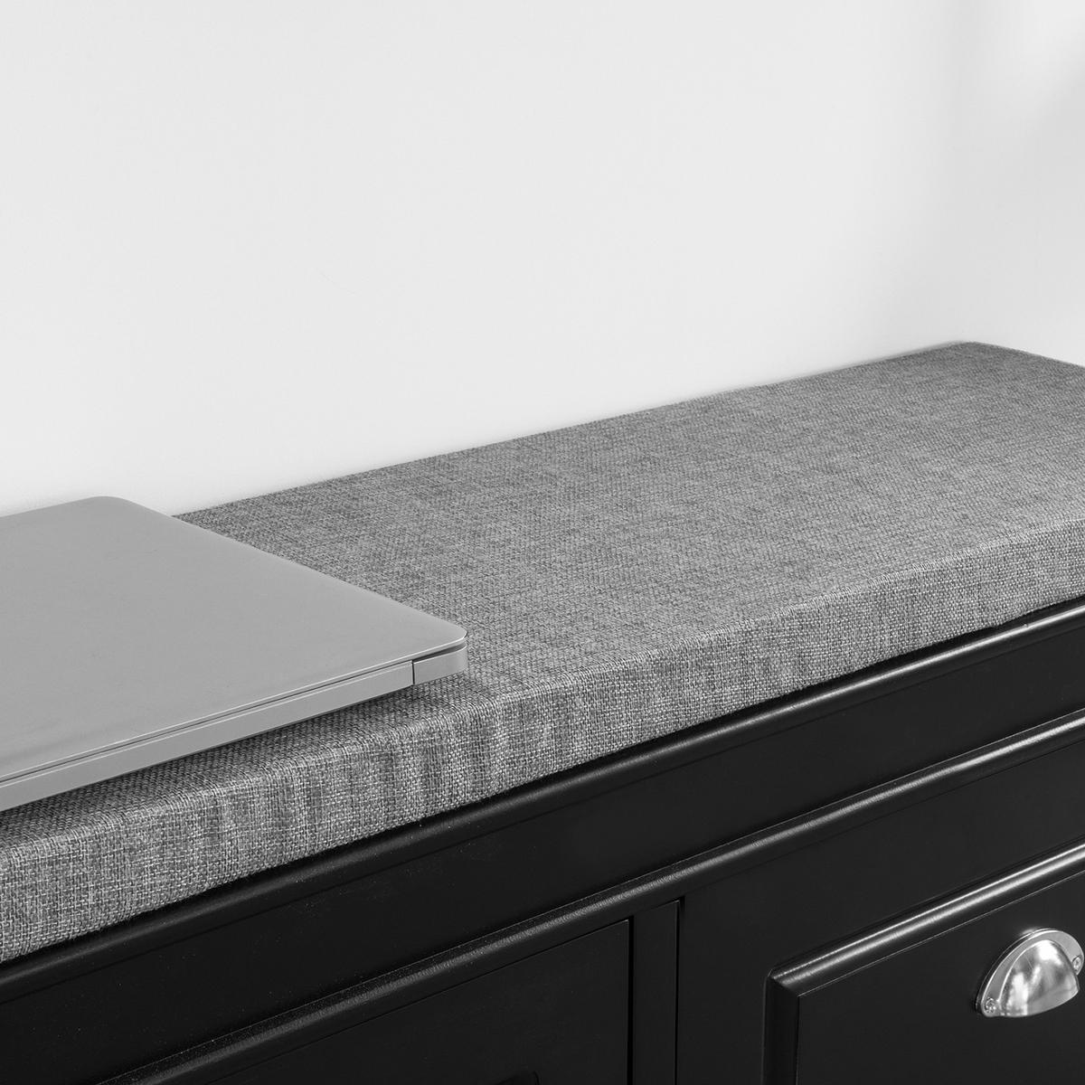 SCHUHBANK Schwarz - Schwarz, Holzwerkstoff (104/52/24cm) - SoBuy