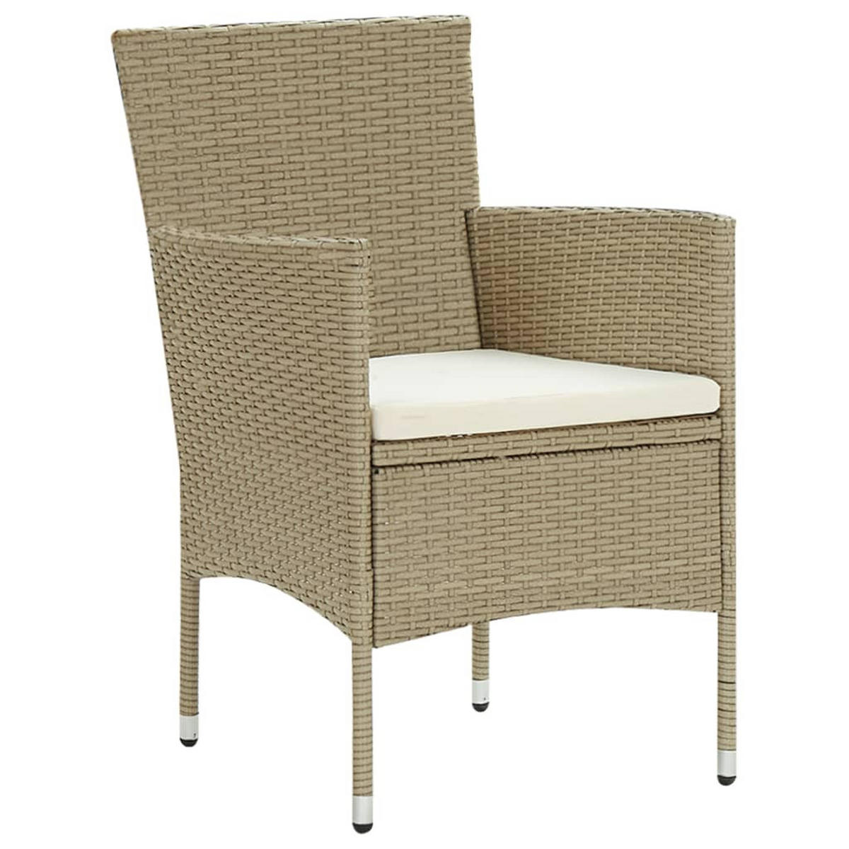 GARTEN-ESSSTÜHLE 2 Stk. Poly Rattan Beige - Beige, Kunststoff (53/84/58cm) - furnicato