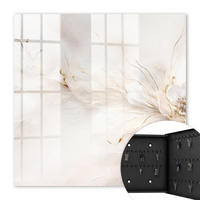 SCHLÜSSELBOX Schwarz 30x30 cm- Türöffnung nach rechts - Elegante Blume - Creme, Metall (30/30/5cm) - TULUP