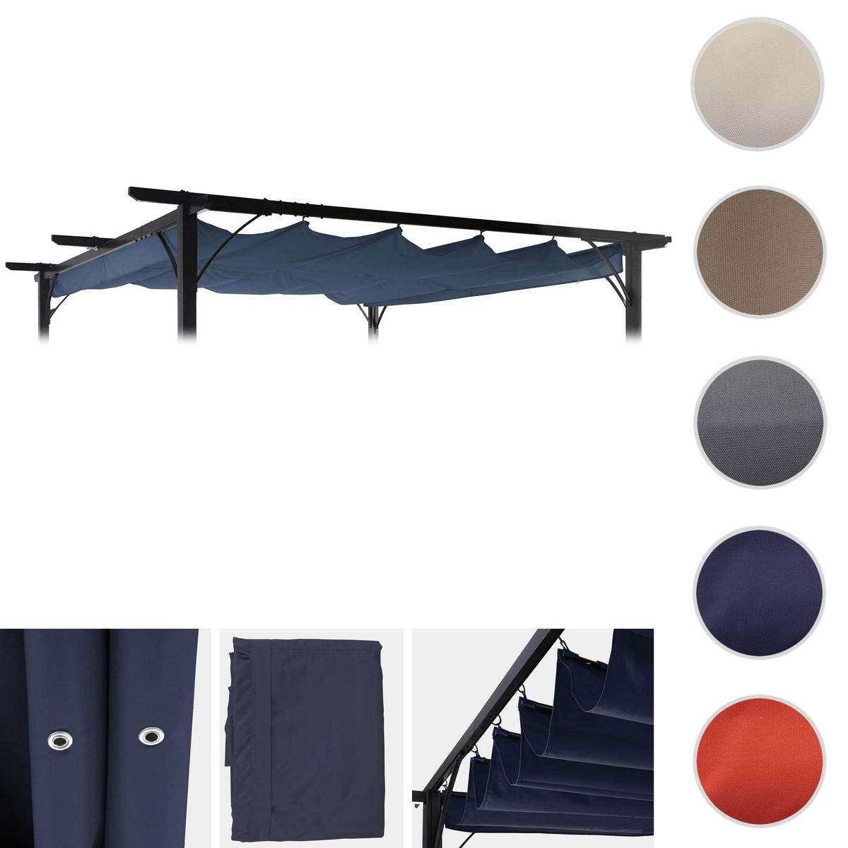 ERSATZBEZUG DACH PERGOLA Blau - Blau, Textil (370/1/300cm) - MCW