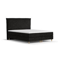 KONTINENTALBETT Calma Schwarz 120/200 cm mit Matratze und Topper - Schwarz/Naturfarben, Holz/Holzwerkstoff (120/200cm) - Maison de Reve