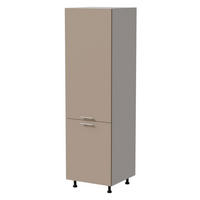 KÜHLSCHRANKUMBAUSCHRANK Brerra D14/DL/60/207 RAL 1019 graubeige Matt / Weiß Matt 60 / 59 / 207cm - Beige/Weiß, Holz/Holzwerkstoff (60/207/59cm) - Feldmann-Wohnen