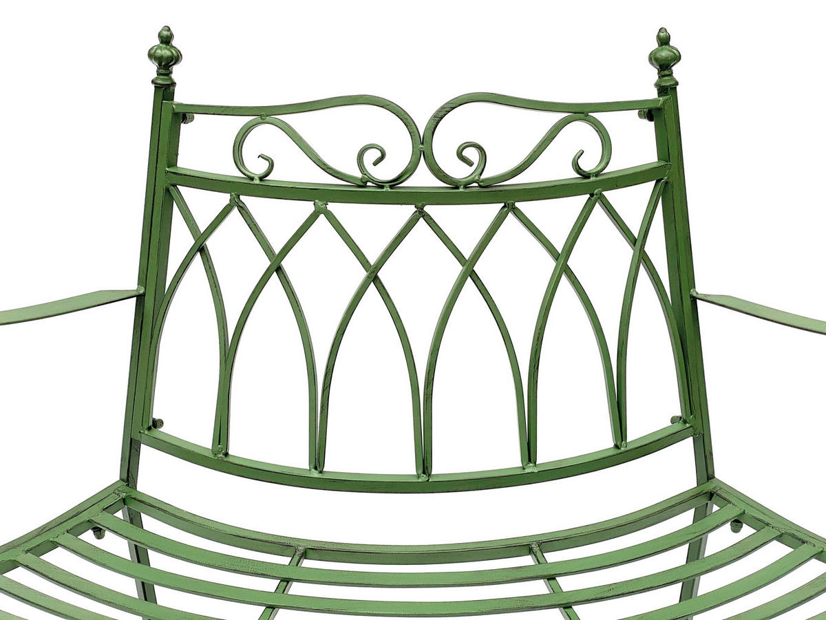 GARTENBANK Halbrund aus Metall Grün 140 cm 93996 - Grün, Metall (140/94/60cm) - DanDiBo