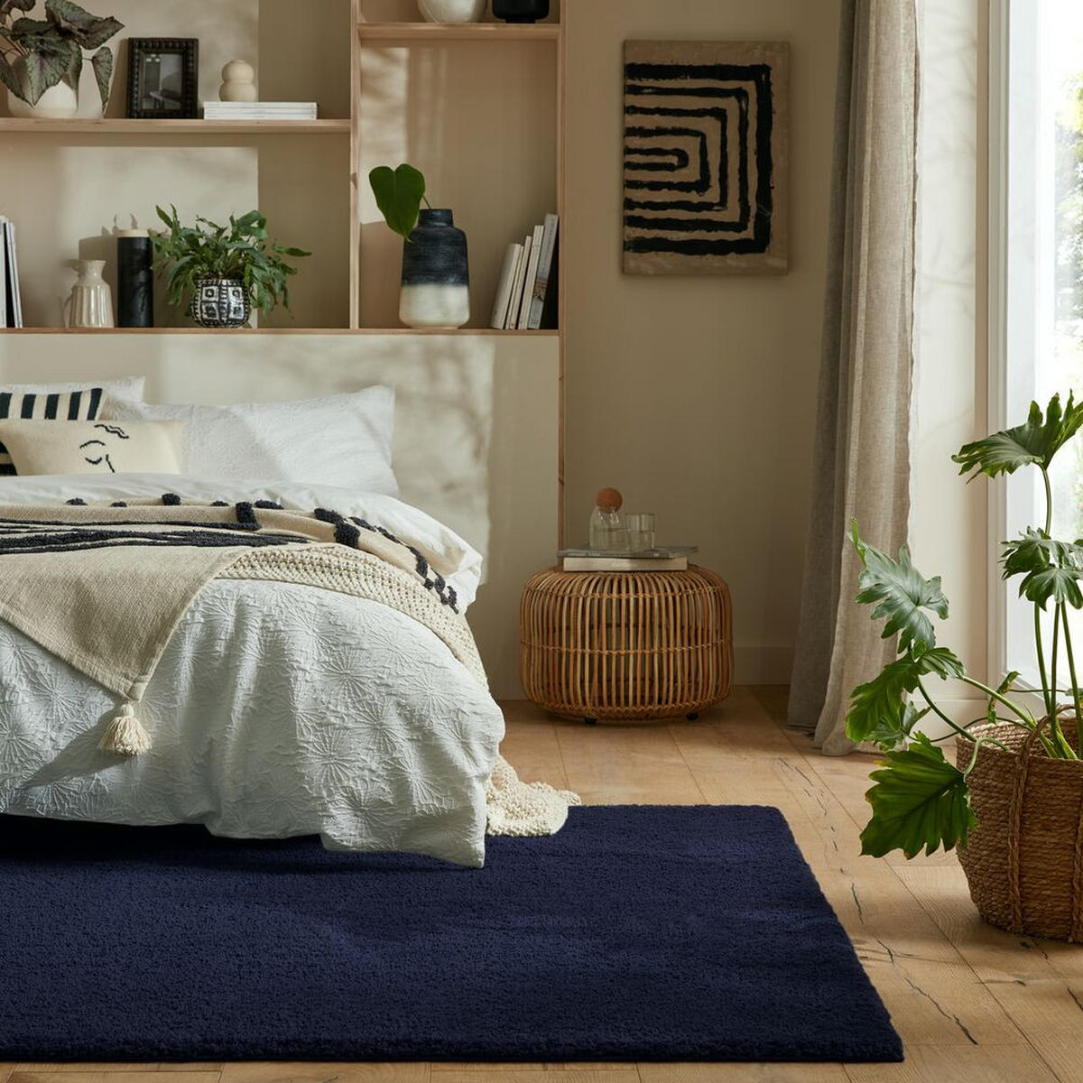 TEPPICH Hochflor Uni-Design, waschbar GIPPING, Blau 200x290 cm - Blau, Textil (200/290cm) - KADIMA DESIGN
