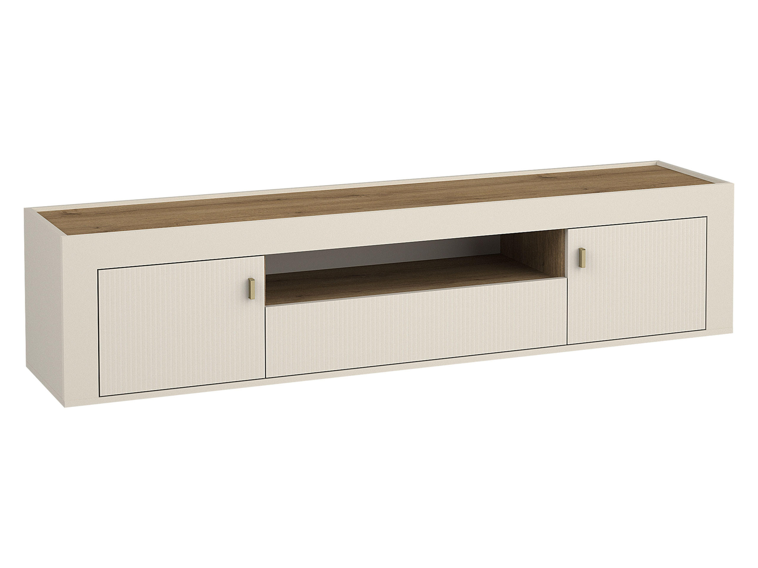 TV-LOWBOARD Mossa 2D1S MO08 - Kaschmir/Goldfarben, Holzwerkstoff/Kunststoff (177/40/40cm) - MIRJAN24