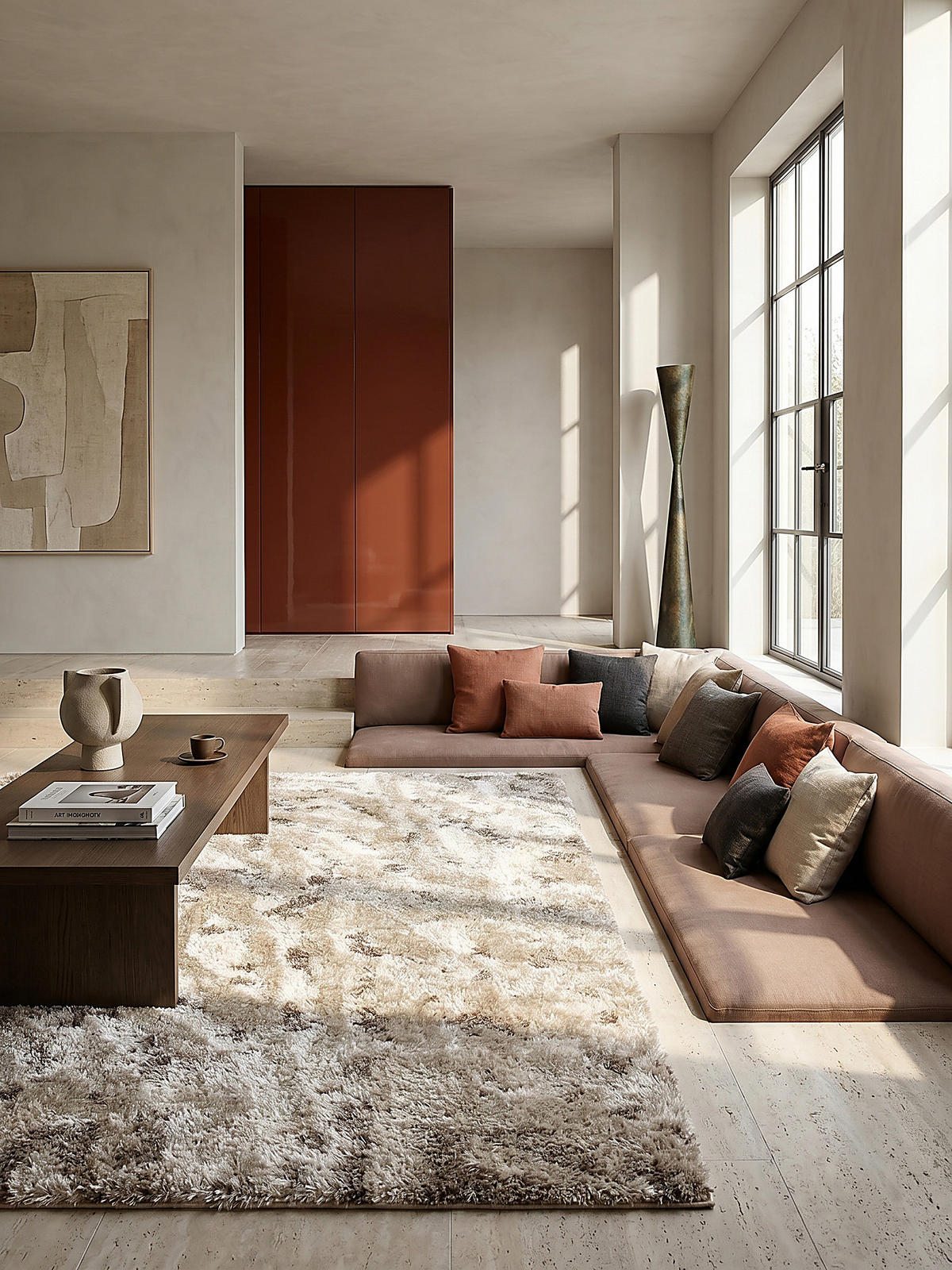 HOCHFLORTEPPICH DOVEL, abstrakt, Natur, 200 x 290 cm - Beige, Textil (200/290cm) - KADIMA DESIGN