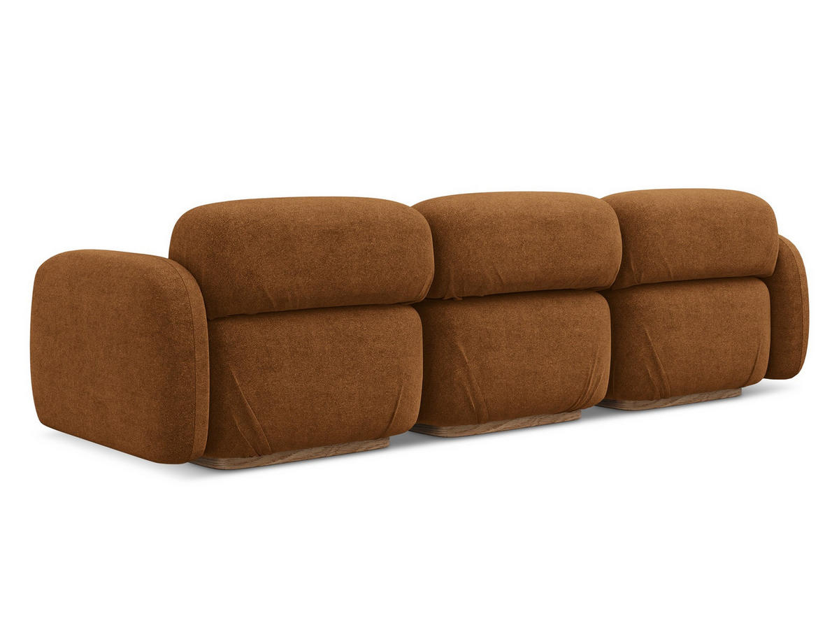 4-SITZER-SOFA Bouclé Stoff Orange - Pink/Terra cotta, Holz/Textil (270/73/95cm) - Makamii