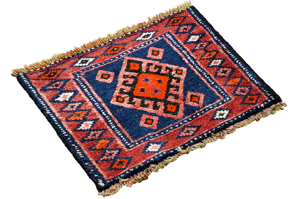 TEPPICH Gashgai Blau 45/52 cm Schurwolle - Blau, Textil (52/45cm) - Looma