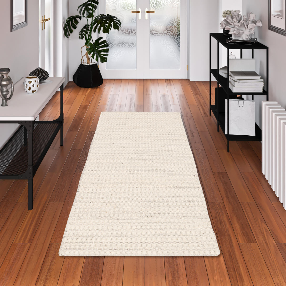 NATUR TEPPICH LÄUFER WOLLE SKANDI MELIERT - Creme, Textil (90/160cm) - Pergamon