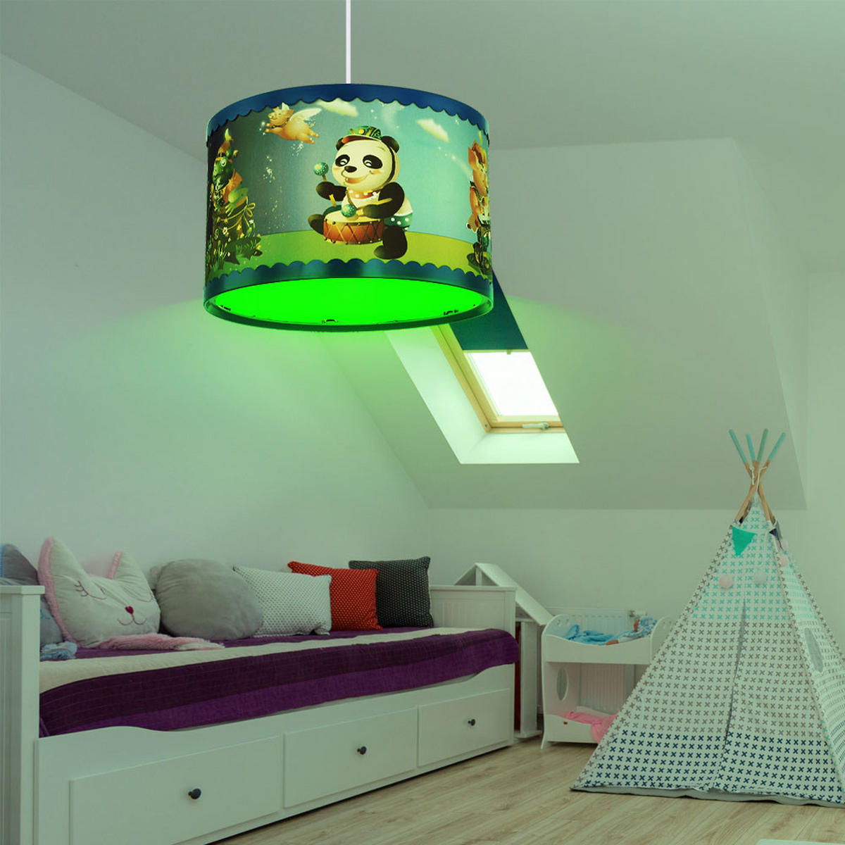 LED DECKENLEUCHTE Kungfu Bunt Kunststoff - Multicolor, Kunststoff (28/28/120cm) - Globo Lighting