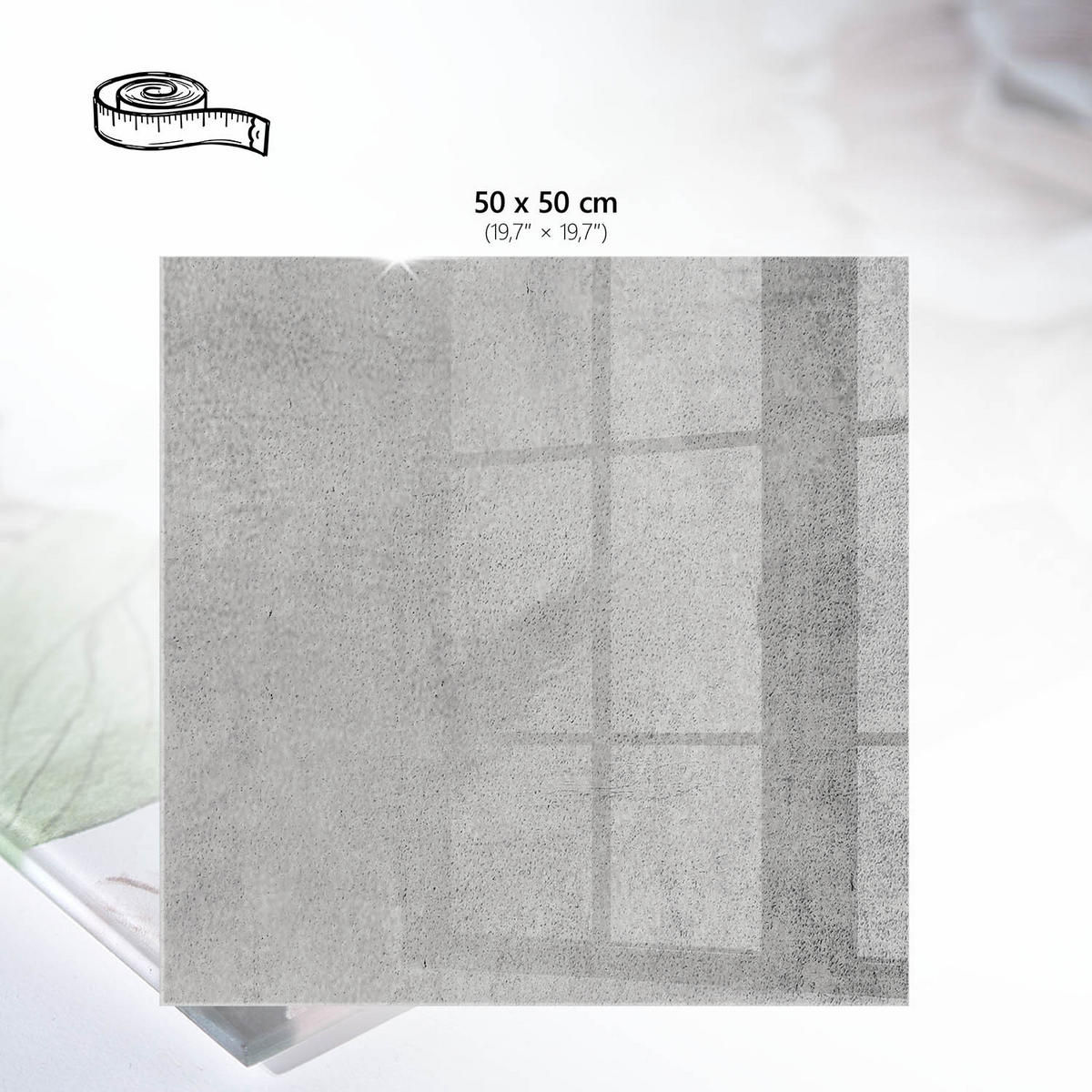 TISCHPLATTE 50x50 cm – Graue Textur - Braun, Glas (50/50/0.4cm) - Wallfluent