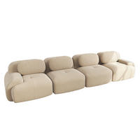 SOFA 388/103/70 cm in Beige aus Cord mit modularer Form und ohne Montage - Beige, Textil (103/70/388cm) - Flora Grace