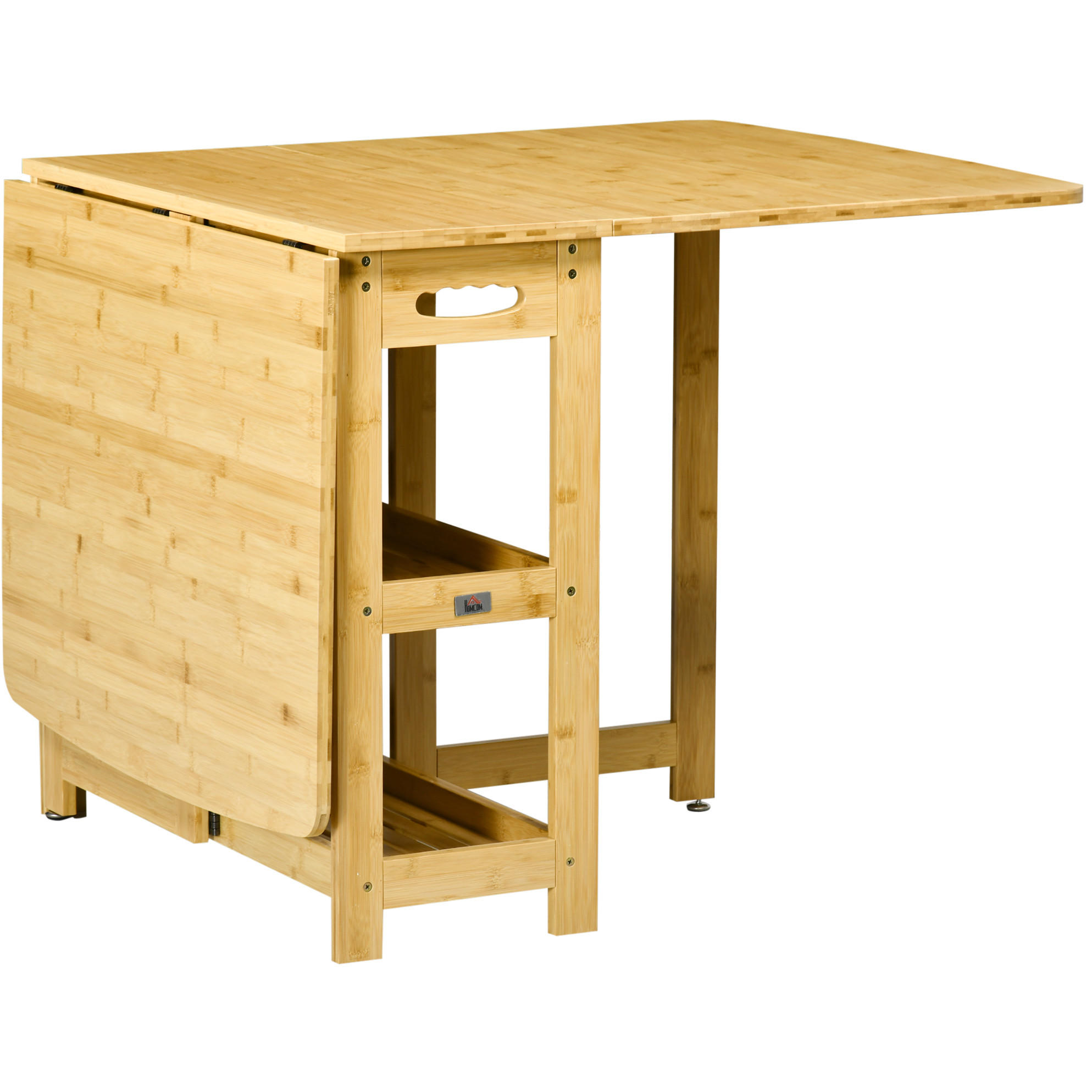 KLAPPTISCH 149,5/80/73,5 cm, seitlich ausklappbar mit Ablagefächern - Braun, Holz (149.5/80/73.5cm) - BEAOK