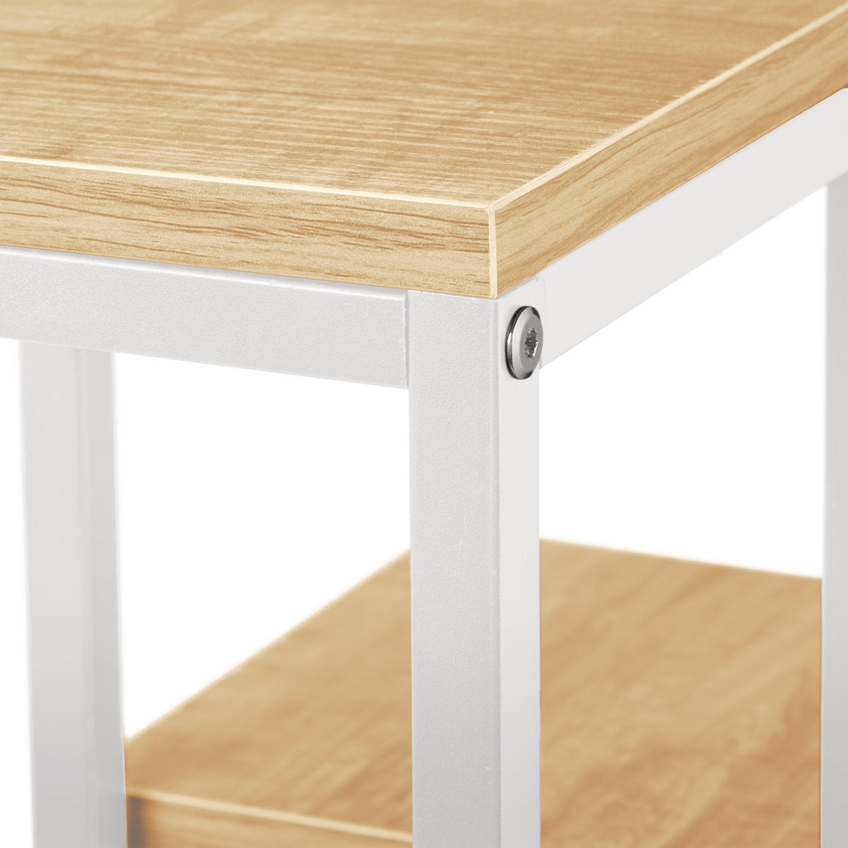 BLUMENTREPPE - Beige/Weiß, Holzwerkstoff/Metall (40/40/100cm) - Relaxdays