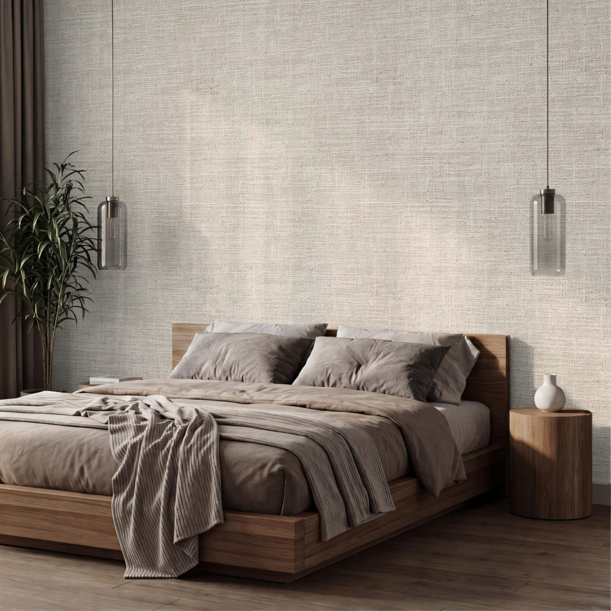 TAPETE - Leinen - Textur - Beige - 450x260 cm - Creme, Papier (450/260cm) - OnlyWow