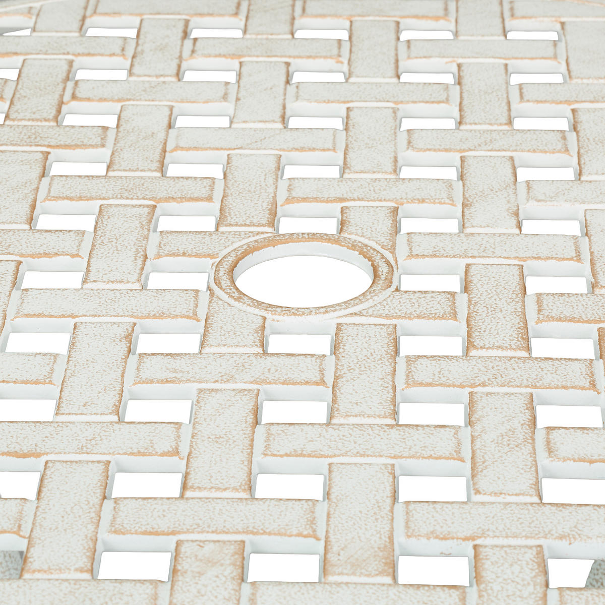 3-TLG.GARTENMÖBEL-SET - Weiß, Metall - Relaxdays