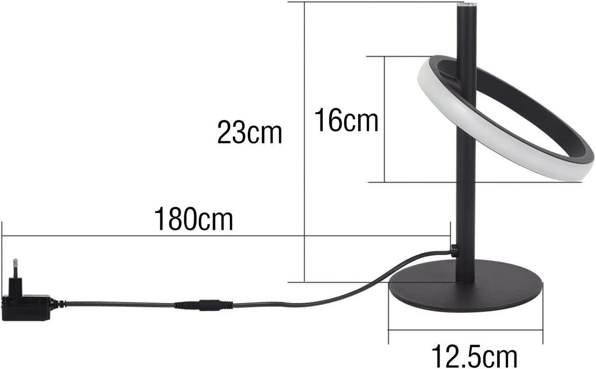 LED-TISCHLEUCHTE Siegen 12.5/12.5/23 cm - Schwarz, Metall (12.5/12.5/23cm) - Nettlife