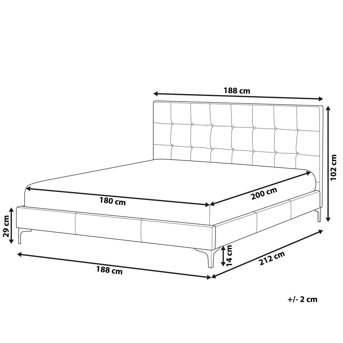 POLSTERBETT 180/200cm Grau Ambert - Grau, Textil (180/200cm) - Beliani