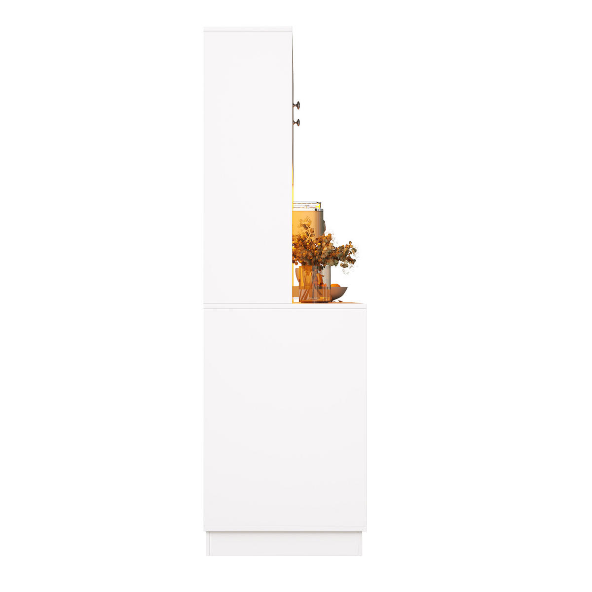 GESCHIRRSCHRANK aus MDF 120x40x183.5 cm in Weiß mit Smart-LED - Weiß, Holzwerkstoff (120/183.5/40cm) - Modfu