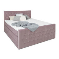 BOXSPRINGBETT Sira Rosa 160/200 cm H2/H3 Samt - Rosa, Textil (160/200cm) - wonello
