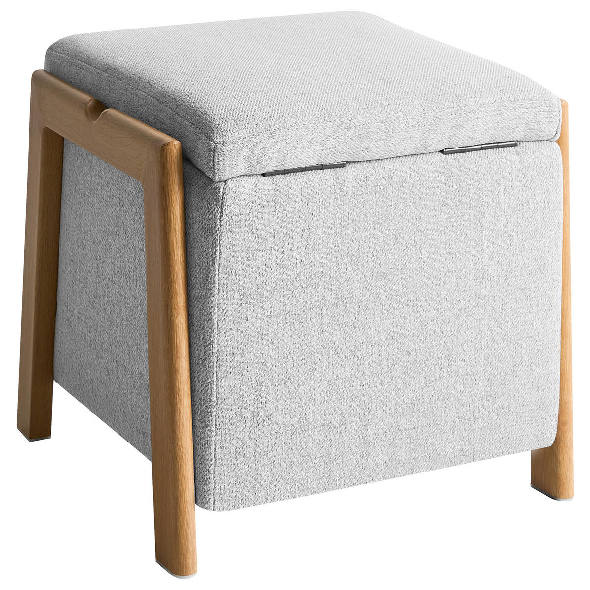 POUF cu spațiu de depozitare textil 45 cm gri deschis Edland - gri deschis, material textil (45/44/43cm) - Beliani