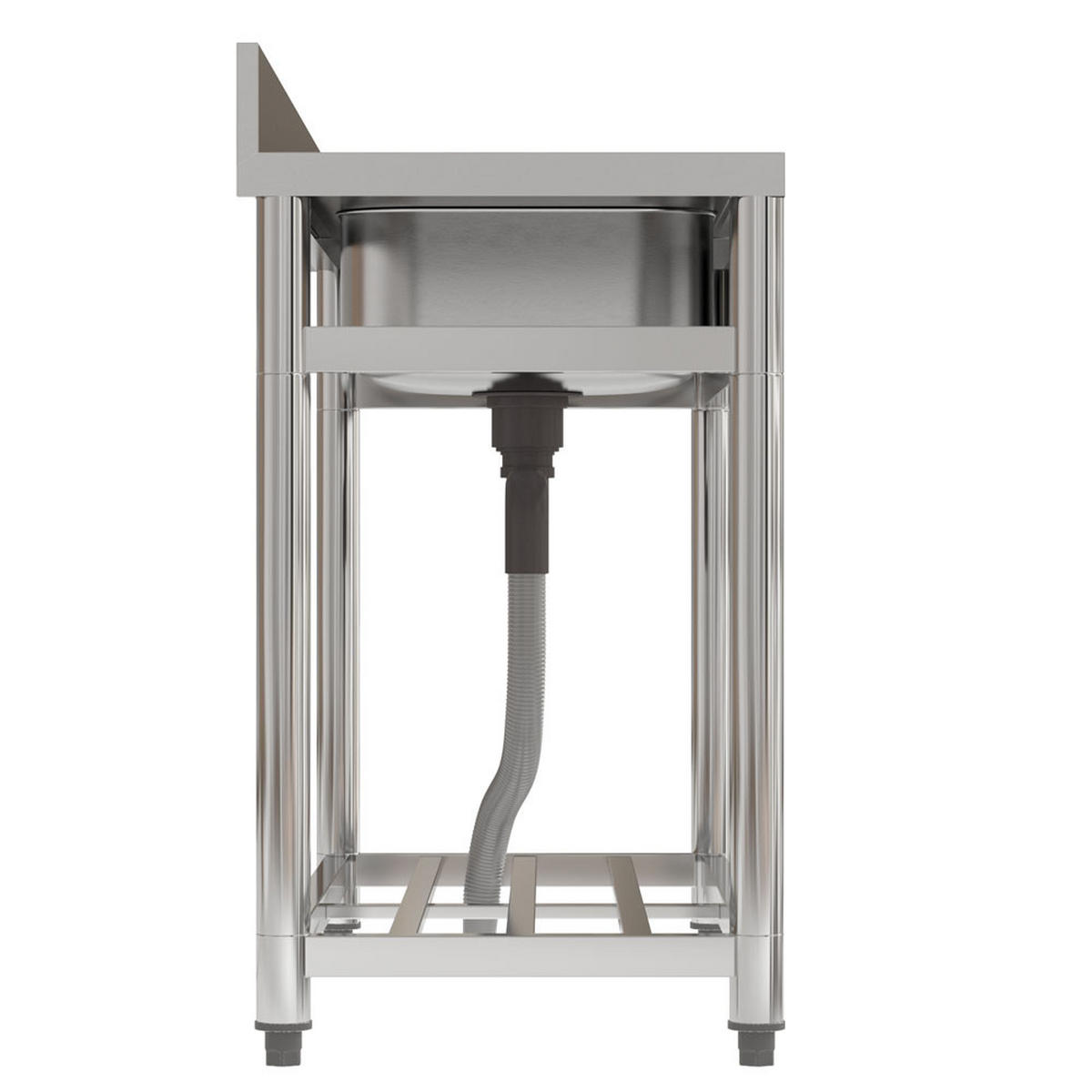 GASTROSPÜLE 100/50/90 cm Edelstahl Abtropffläche links - Silberfarben, Metall (100/90/50cm) - Livingandhome