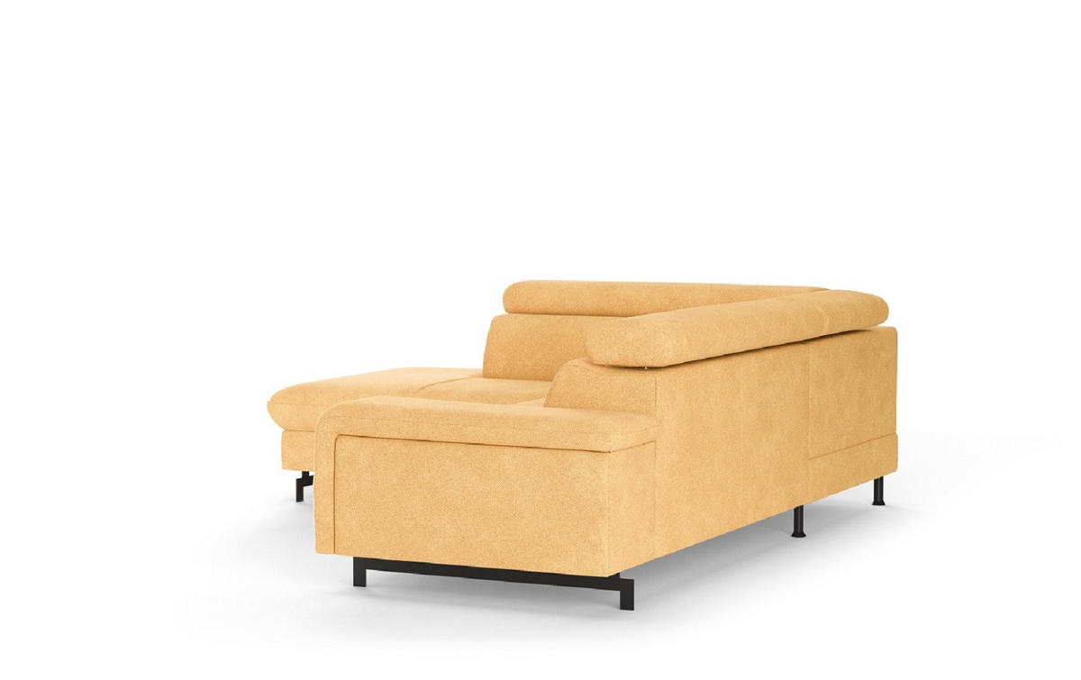 ECKSOFA mit Schlaffunktion und Bettkasten - Gelb/Schwarz, Kunststoff/Textil (262/215cm) - Cotta
