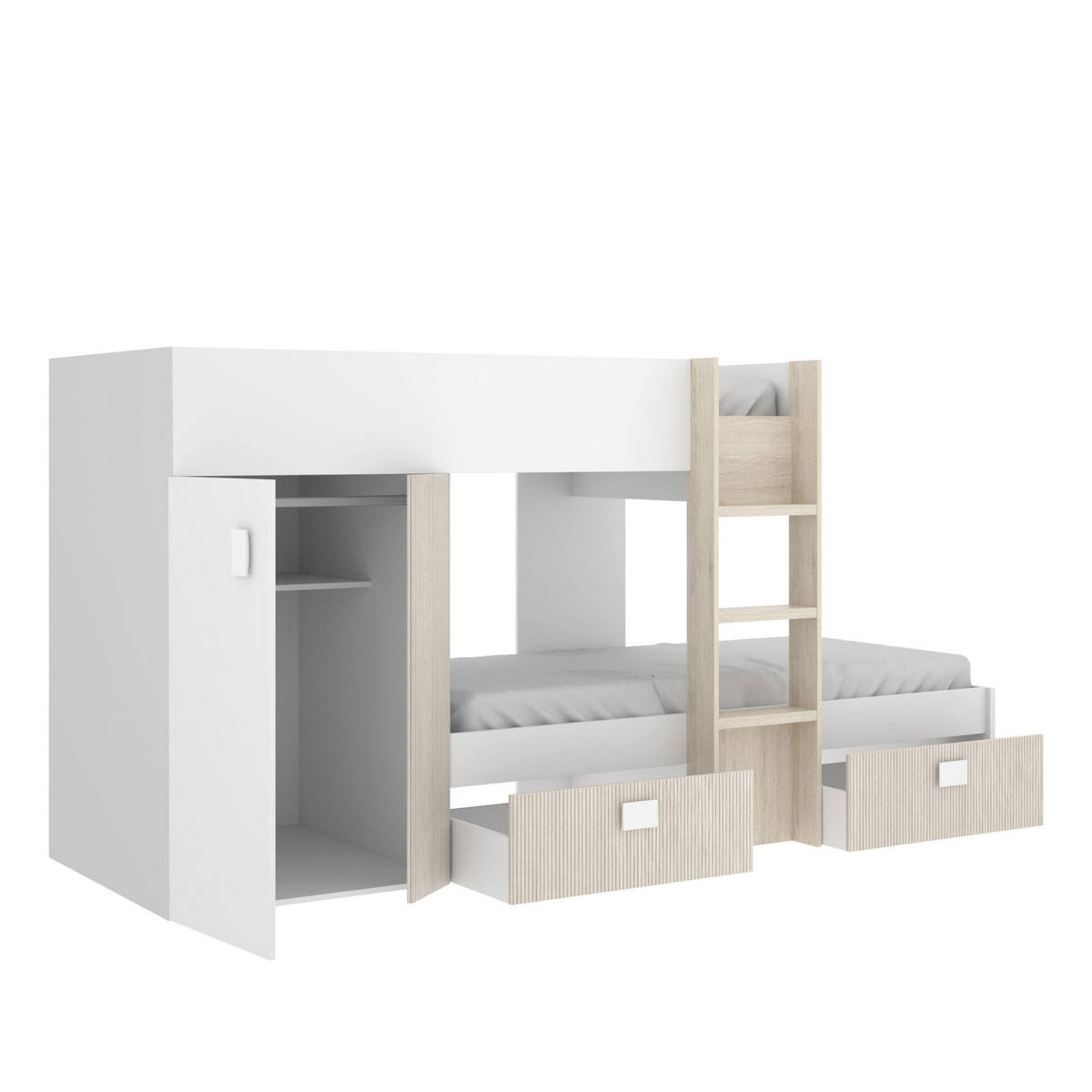 SCHLAFZIMMER Weiß, Eiche 111/271/150 cm - Eichefarben/Weiß, Holzwerkstoff (90/190cm) - DMORA