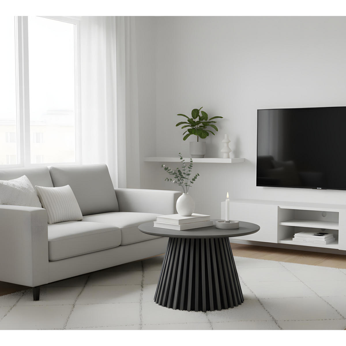 SOFFBORD Osaka 70 x 70 x 45 cm – svart - Svart, Träbaserade material (70/70/45cm) - ebuy24