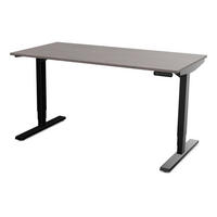SCHREIBTISCH Elektrisch höhenverstellbarer Schreibtisch Y-Line Sichtbeton Anthrazit Schwarz 140/80/62-127cm - Schieferfarben/Schwarz, Holzwerkstoff/Metall (80/140/127cm) - ASSMANN