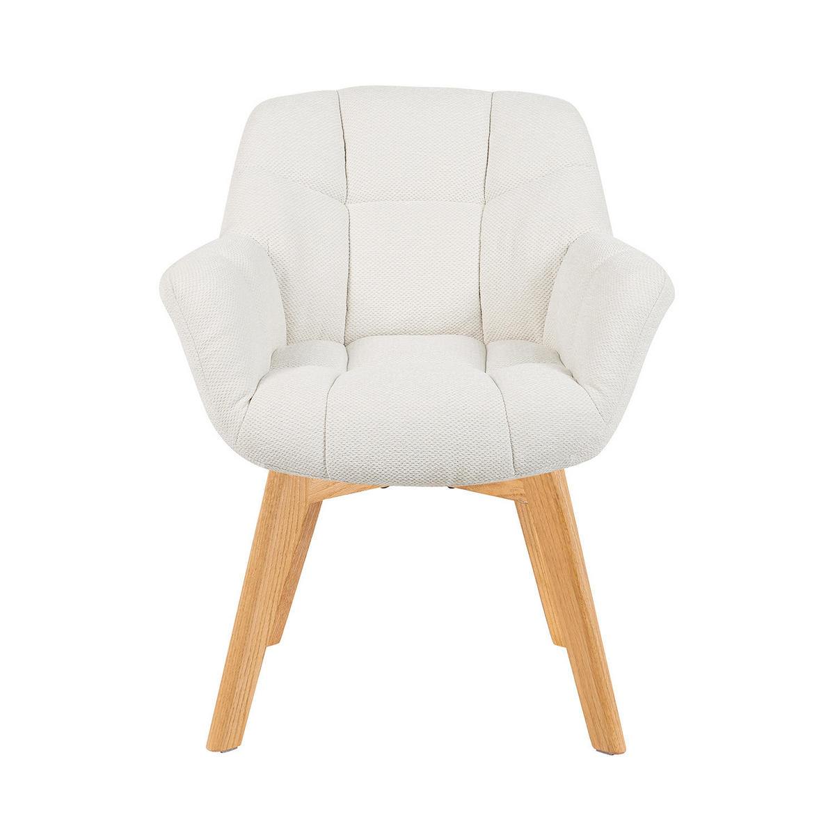 ESSZIMMERSTUHL Mika-Ava 2er-Set - Honigeiche/Creme, Eichenholz/Holz (65/81/66cm) - DUBI Möbel