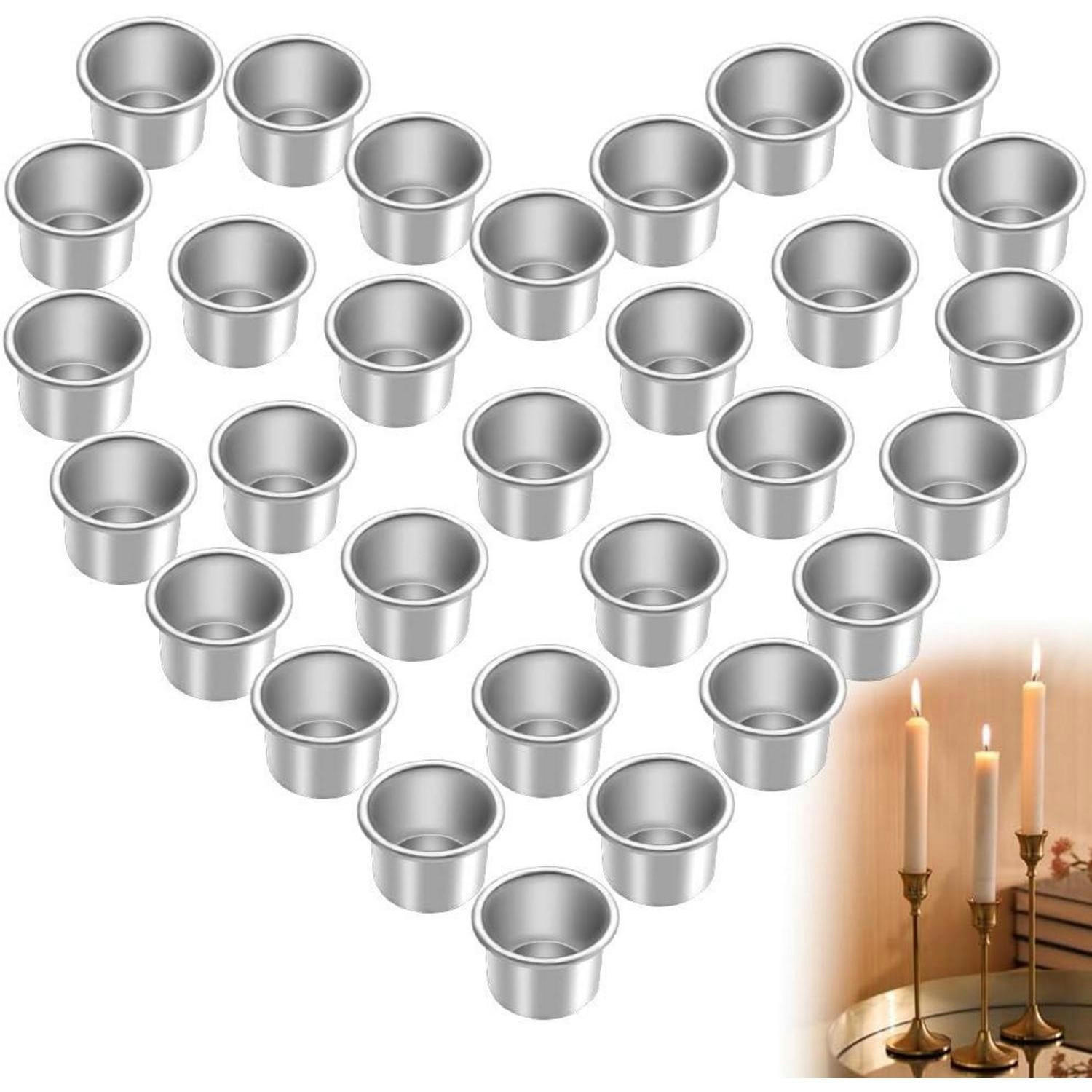 KERZENHALTER 30 Stück Set Metall Silber 22.2 mm - Silberfarben, Metall (2.7/1.9/2.7cm)