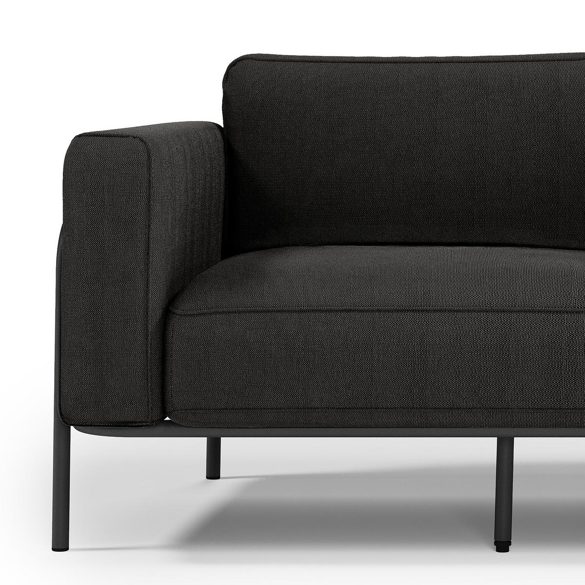 3-SITZER OUTDOOR-SOFA - Schwarz, Textil/Metall (212/76/88cm) - home24