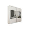 KLEIDERSCHRANK mit Spiegel-Schiebetüren und Aluminium-Leisten, LED-Beleuchtung - CELI - 200 cm Weiß - Weiß, Holzwerkstoff (200/216/61cm) - ALTDECOR