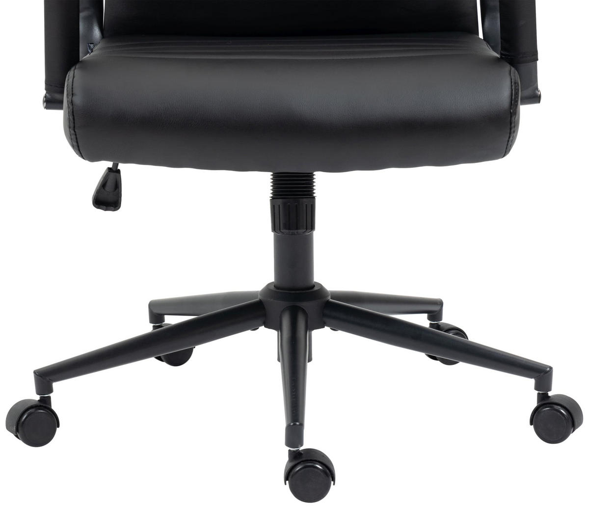 DREHSTUHL Lederlook schwarz/schwarz - Schwarz, Textil/Metall (58/105/66cm) - CLP
