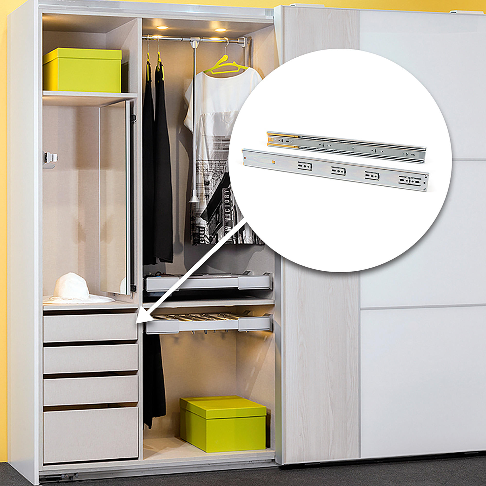 Thumbnail - Emuca Korpusschieneen, Zink, Metall, 1.27x5x50 cm, Schlafzimmer, Kleiderschränke, Schrankzubehör