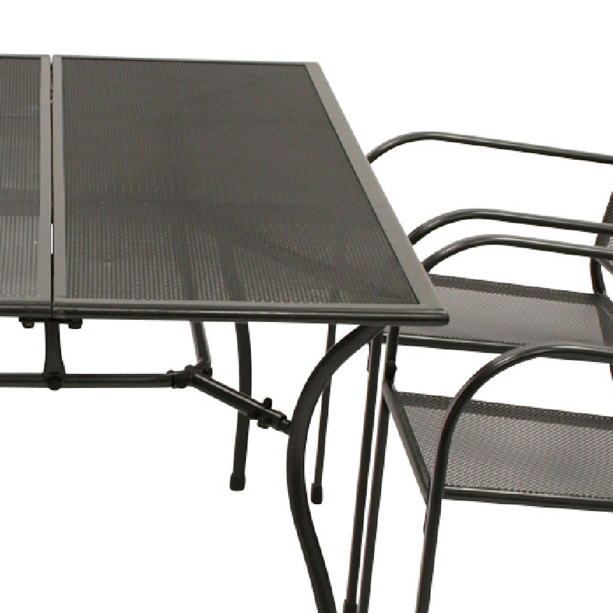 GARTENESSGRUPPE Glasgow - GARTEN-GARNITUR für 4 Personen - Gartenmöbel Set 5-teilig - Streckmetall anthrazit - Grau, Metall - TPFGarden