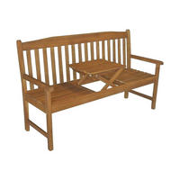 GARTENBANK Colombo mit Tischablage - Braun, Holz (58/90/150cm) - Sedex