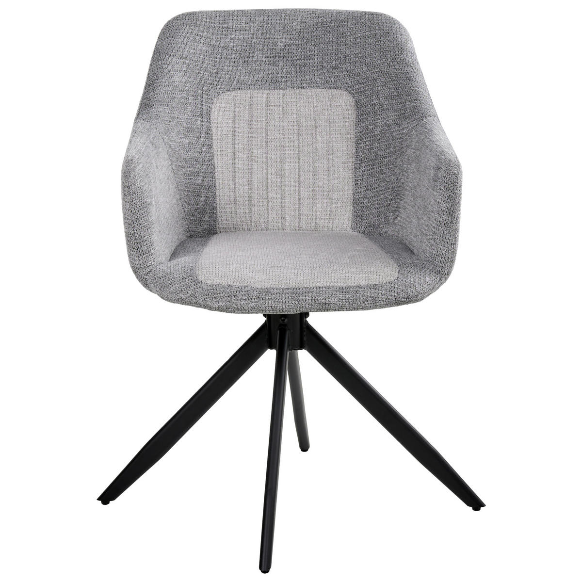 JÍDELNÍ ŽIDLE 2 ks sada otočná Látka Šedá Likely - světle šedá, textil (56/85/71cm) - Beliani