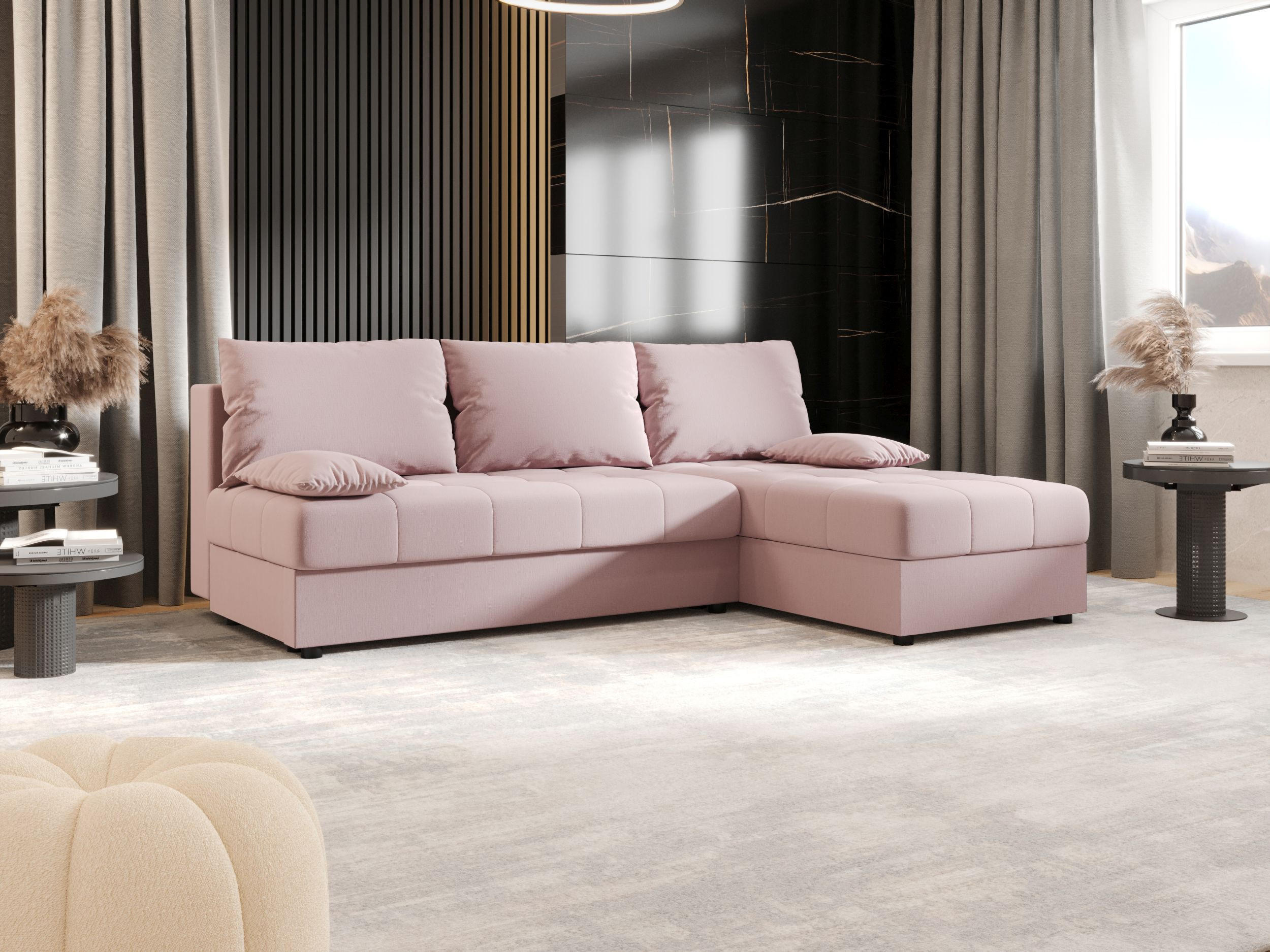 ECKSOFA MOS L Cosmic 14 Rechts mit Schlaffunktion - Rosa, Textil (200/143cm) - Bedante