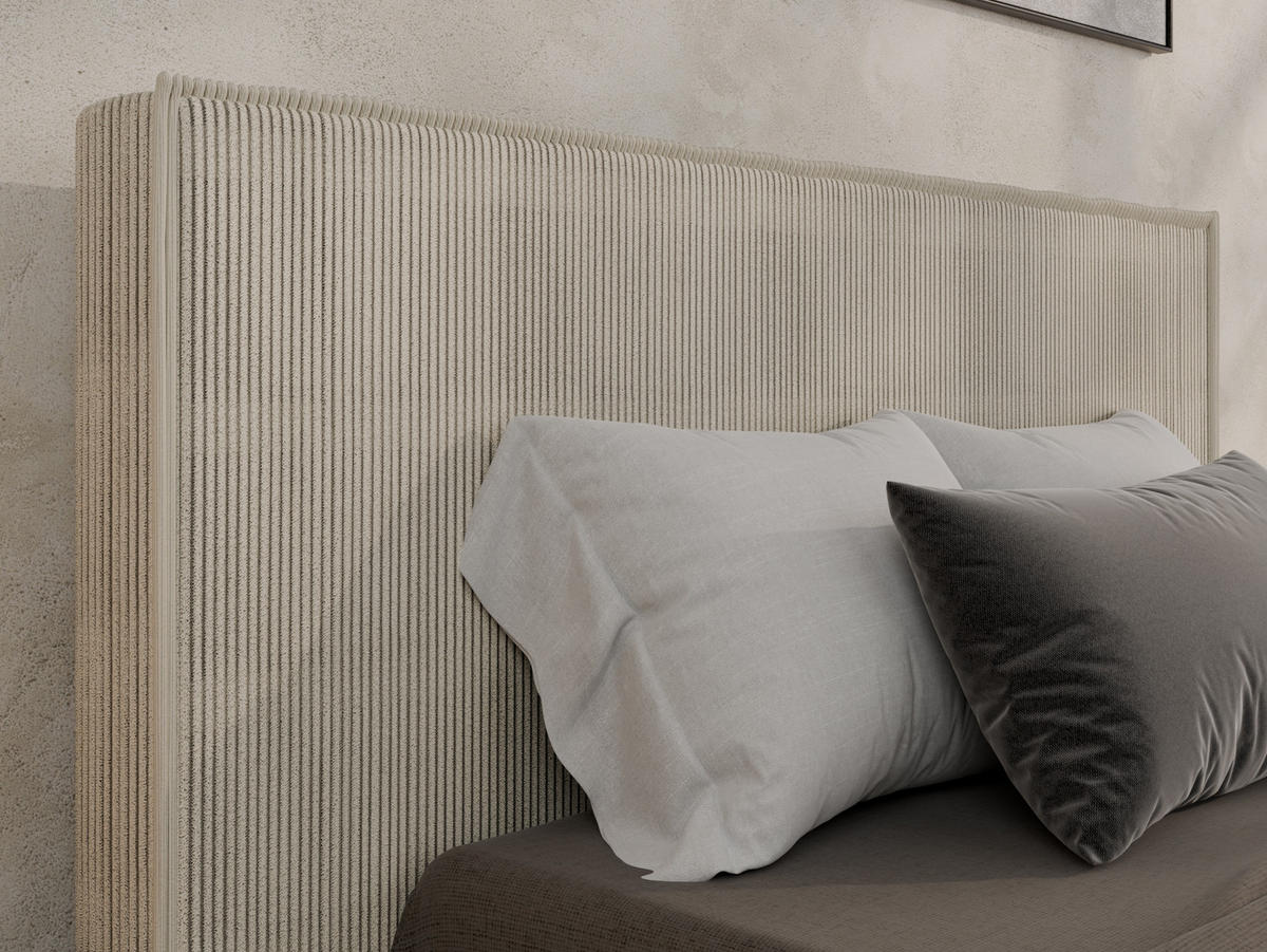 POLSTERBETT SANA 120x200cm Elegantes Polsterbett für modernen Wohnstil , ohne matratze, beige - Beige, Holz (120/200cm) - Panda Möbel