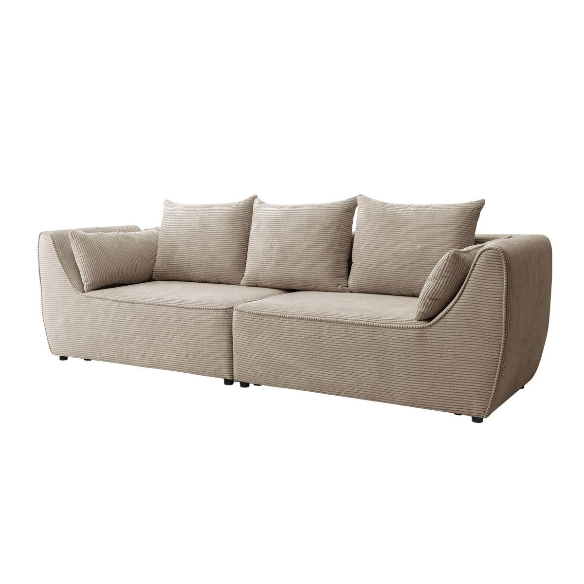 SOFA GRABO mit Schlaffunktion, Creme - Creme, Textil (260/75/145cm) - Fedve