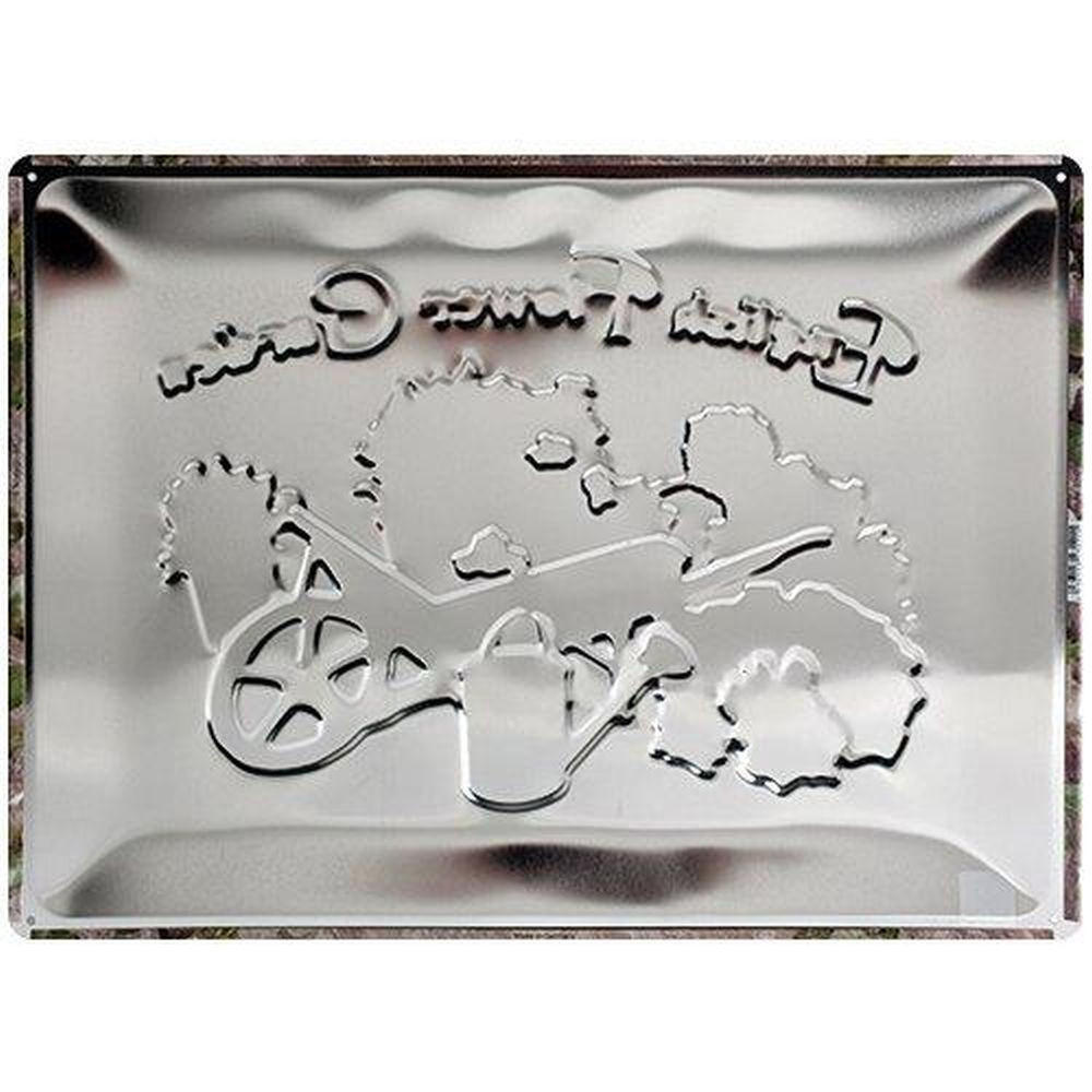 BLECHSCHILD 30/40 cm Home & Country English Flower Garden - Multicolor, Metall (40/30/0.2cm) - Nostalgic-Art