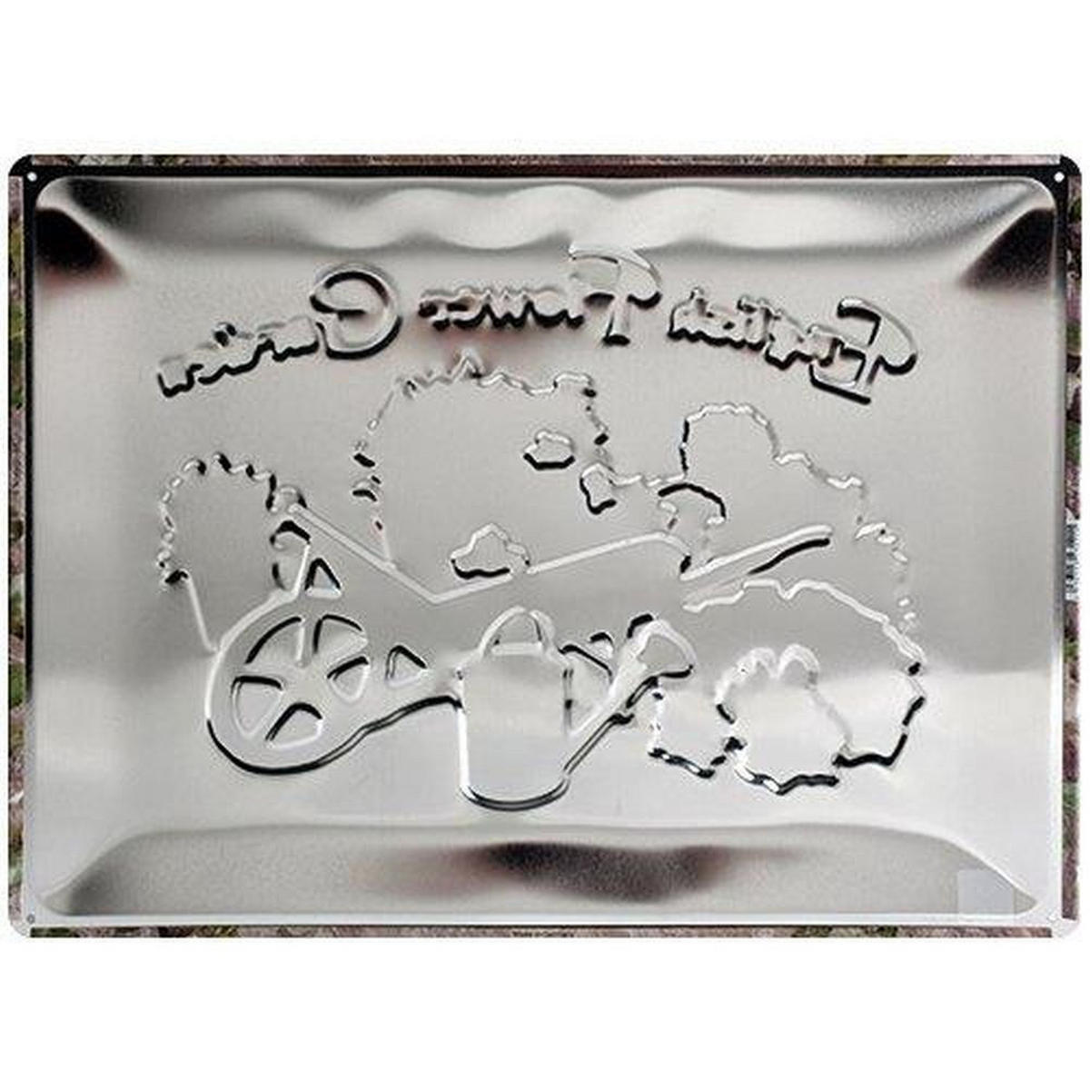 BLECHSCHILD 30/40 cm Home & Country English Flower Garden - Multicolor, Metall (40/30/0.2cm) - Nostalgic-Art