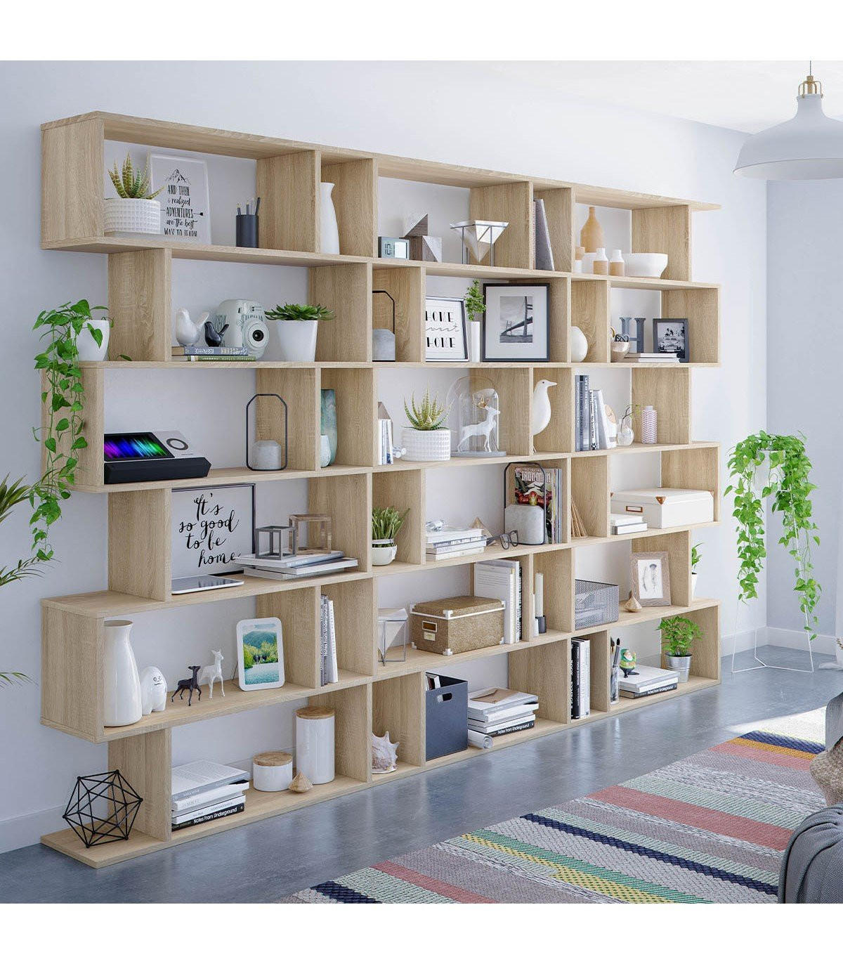 BÜCHERREGAL mit 6 Ebenen H192 cm - Athena - Eiche Artisan, Holzwerkstoff (24/192/80cm) - Calicosy