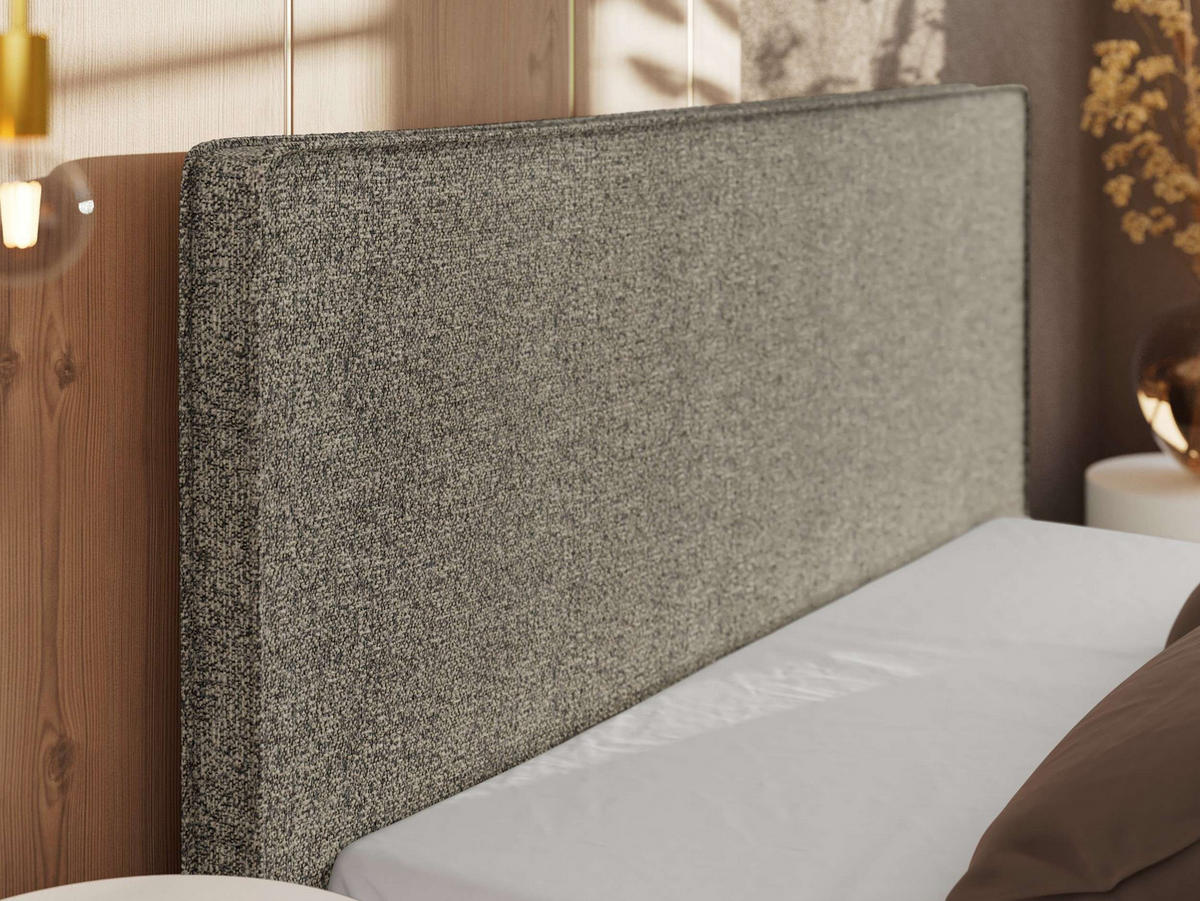 POLSTERBETT CORIVO CLASSIC 180/200 - Grau Strukture - Schaum-Matratze - Schwarz/Grau, Kunststoff/Textil (180/200cm) - MKS